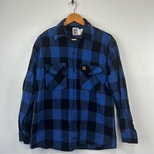 BIG BILL Blue Plaid Button Up Long Sleeve M